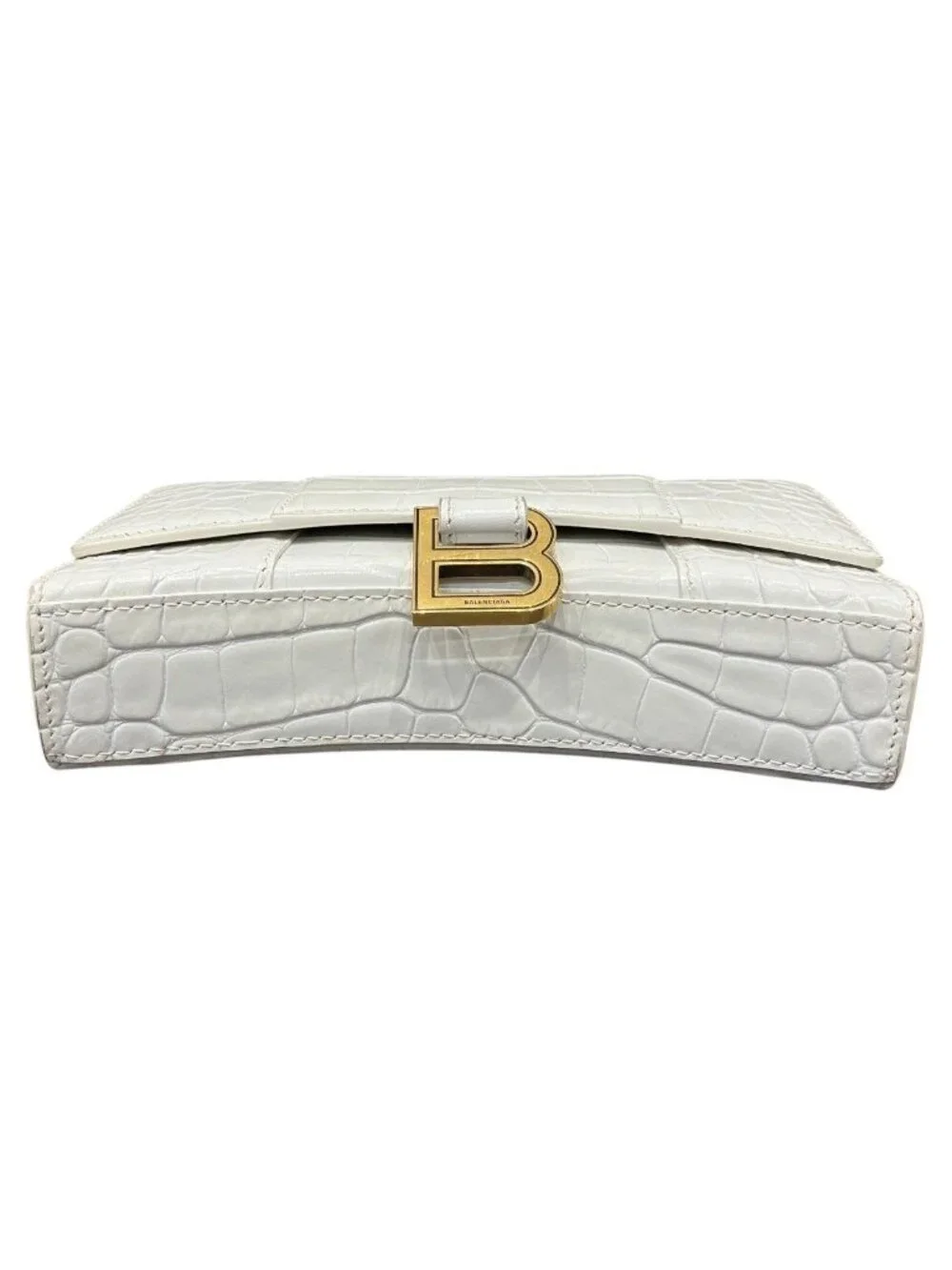 Balenciaga Hourglass Chain Wallet Shoulder Bag Leather